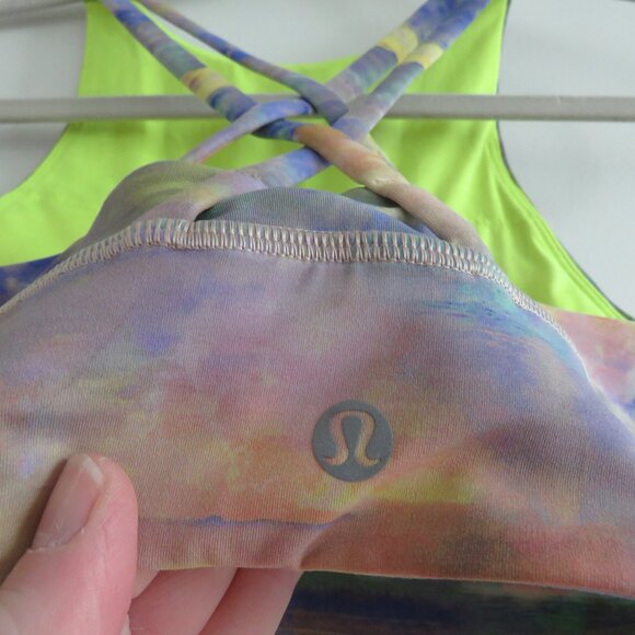 LULULEMON Energy High-Neck Longline Tough Bra Medium Support Altered Nature 4 - Picture 14 of 15